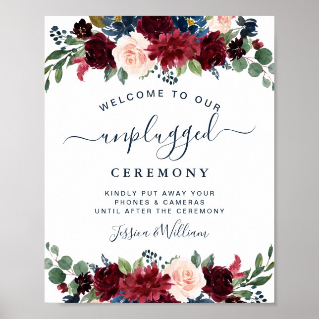 Poster Cérémonie Mariage débranchée de Blush Navy de Bour (Devant)