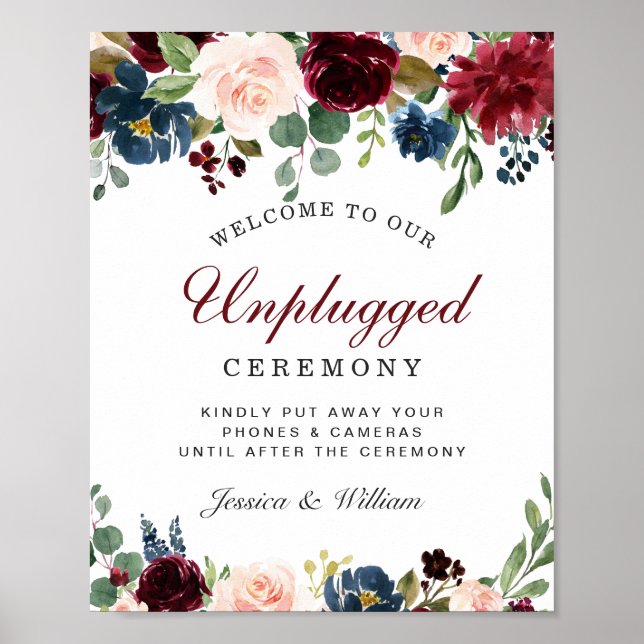 Poster Cérémonie Mariage débranchée de Blush Navy de Bour (Devant)