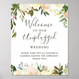 Poster Cérémonie Mariage florale débranchée