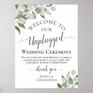 Poster Cérémonie Rustique de Mariage Eucalyptus Boho débr