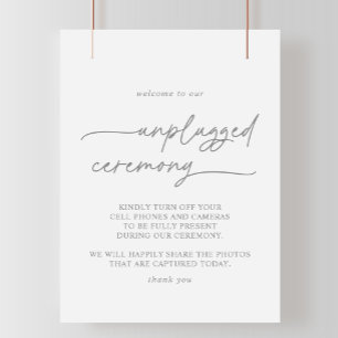 Poster Cérémonie Simple Minimaliste Débranchée Gris Attén