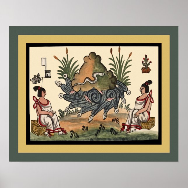 Poster Cérémonies aztèques ~ Archéologie ~ Codex Tovar ~  (Devant)