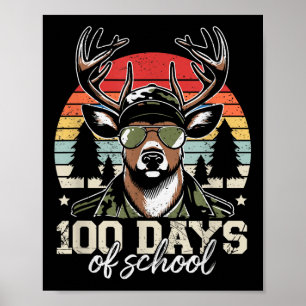 Poster Cerf 100 Jours D'Enfants Scolaires Garçons 100ème 