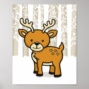 Poster Cerf animal de la forêt