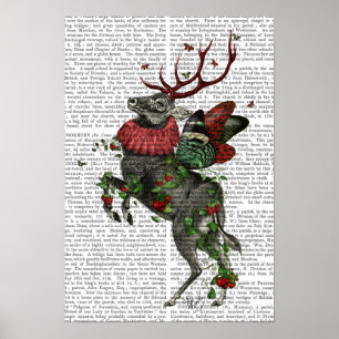 Poster Cerf aux fraises
