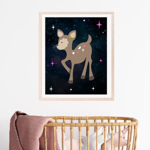 Poster Cerf Cosmique Sauvageonne Fille Nursery