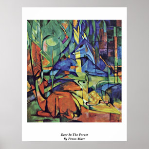 Poster Cerf Dans La Forêt (Ii) Par Franz Marc