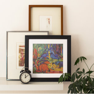 Poster Cerf dans la forêt II par Franz Marc, Art Vintage