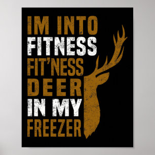 Poster Cerf De Fitness Dans Mon Congélateur Drôle Chasse 