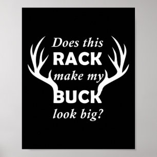 Poster Cerf drôle de chasse au chasseur Rack Big Buck