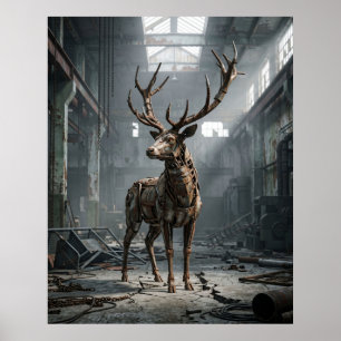 Poster Cerf Écho Rouillé