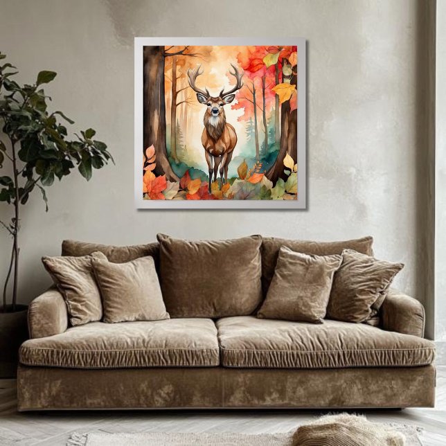 Poster Cerf en feuillage automnal (Créateur téléchargé)