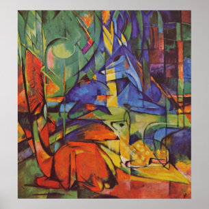 Poster Cerf en forêt par Franz Marc
