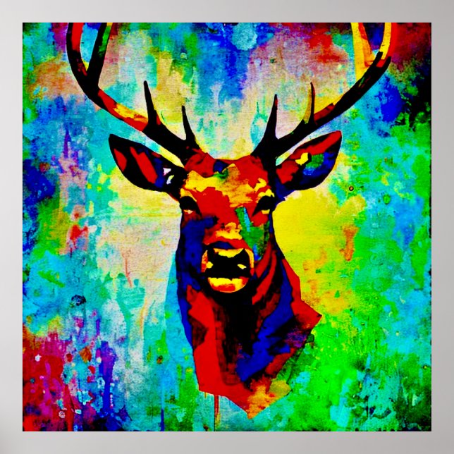 Poster  cerf majestueux  (Devant)