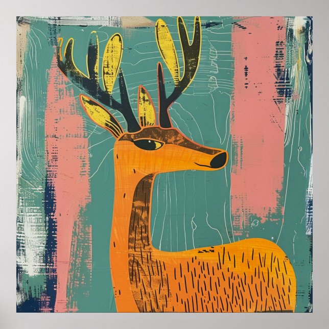 Poster Cerf Solitaire 🦌 (Devant)