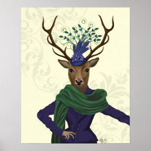 Poster Cerfs communs et Fascinator