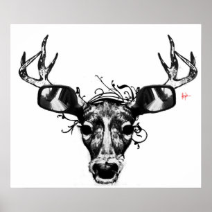 Poster "Cerfs communs John, "