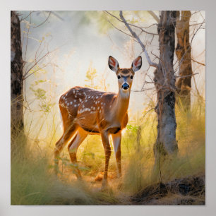 Poster Cerfs Élégants dans la Forêt, Création de la Natur