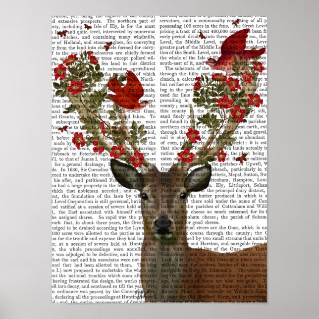 Poster Cerfs et Inséparables (Devant)