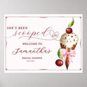 Poster Cerise de crème glacée Scoopup Fête des mariées Bi