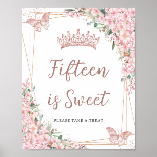 Poster Cerise Fleurs Rose Beurre d'or Sucré Treat
