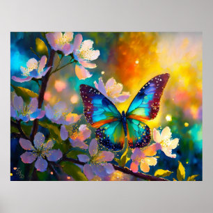 Poster Cerise Imaginaire Sunrise Papillon 