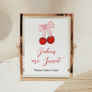 Poster Cerise sur le Baby shower supérieur Les bébés sont