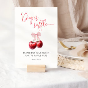 Poster Cerise sur le dessus Baby shower rose Bow Déchets