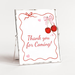 Poster Cerise sur le Merci de la corneille rose pour veni