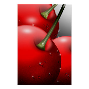 Poster Cerises avec gouttes de ragoût