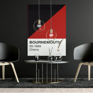 Poster Cerisier de Bournemouth rouge et noir - pleine lar