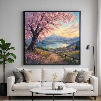 Poster Cerisier - Peinture de style impressionniste