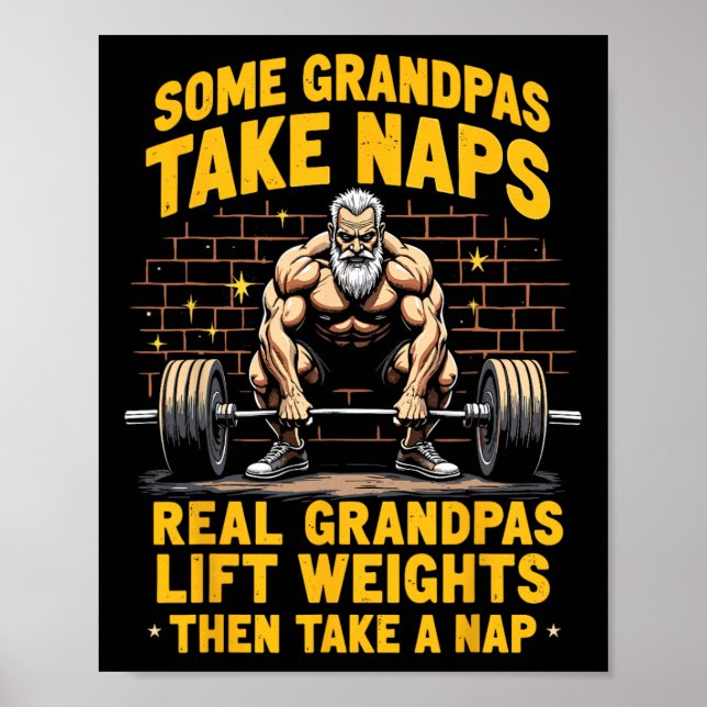 Poster Certains Grandpas prennent des siestes de vrais Gr (Devant)