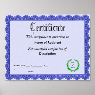 Poster Certificat