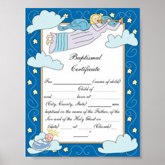 Poster Certificat baptismal