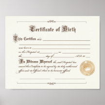 Certificat d'art de naissance Imprimer
