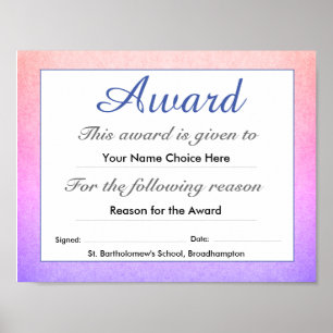 Poster Certificat d'attribution scolaire pour enfant