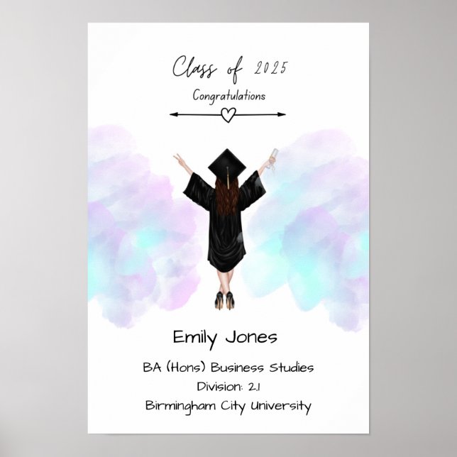 Poster Certificat de diplôme coloré (Devant)