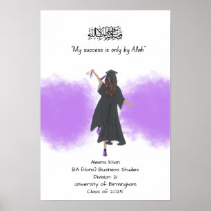 Poster Certificat de diplôme d'études supérieures pourpre