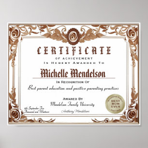 Poster Certificat de faux diplôme professionnel classique