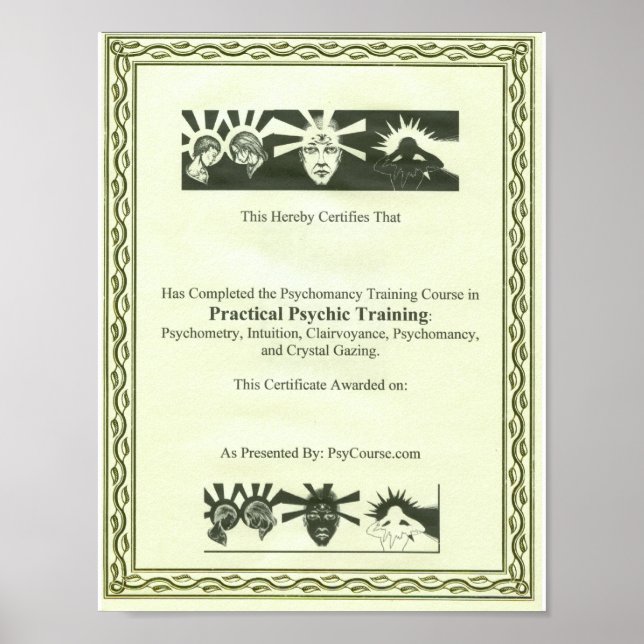 Poster Certificat de formation psychologique (Devant)
