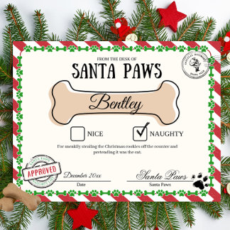 Poster Certificat de la liste des coquines de père Noël P