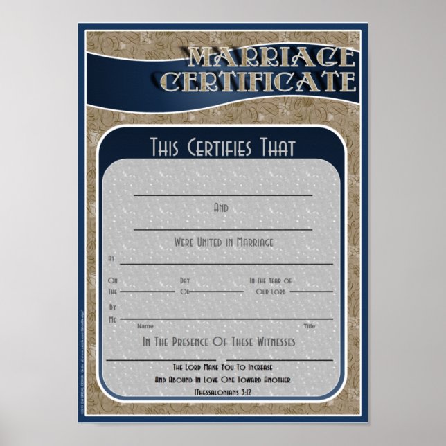 Poster Certificat de mariage (Devant)