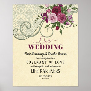 Poster Certificat de Mariage "Alliance d'amour" LifePartn