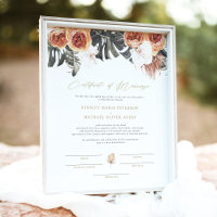 Certificat de mariage de palmier en terre cuite KI
