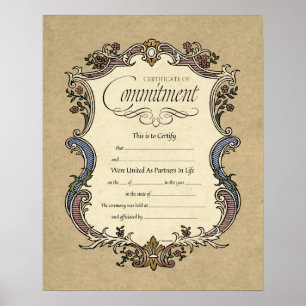 Poster Certificat de Mariage d'engagement