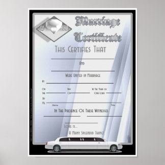 Poster Certificat de mariage monographique