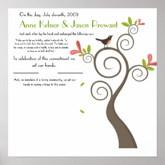 Poster Certificat de mariage Quaker - Énorme - Customisé