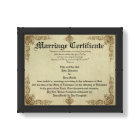 Certificat de mariage vintage