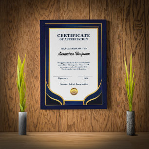 Poster Certificat De Récompense